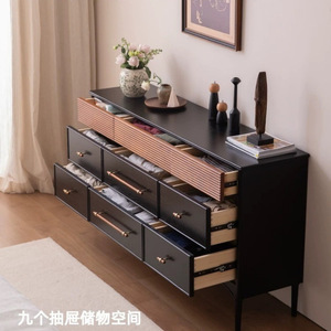 Nordic Modern Solid Wood <b>Chest</b> Of Drawers 180Cm Nine Drawer <b>Storage</b> Cabinet For Living Room Bedroom Dining Room Retro Style - Product Image 2
