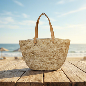 Sac de shopping mini de luxe pour femmes, élégant petit sac à main pour dames, sac fourre-tout portable tendance avec fermeture éclair, 100% jute - Product Image 2