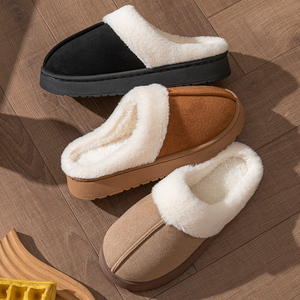 Vendita calda scarpe da casa per interni da uomo facili da indossare soffice stivali da neve con punta in peluche tessuto EVA suola invernale in <span class=keywords><strong>pelliccia</strong></span> calda <span class=keywords><strong>pantofole</strong></span> di cotone - Product Image 2