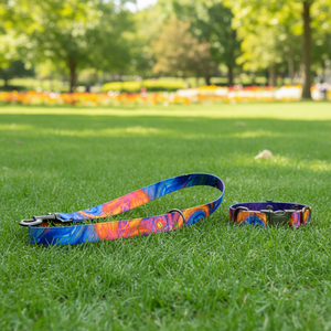 MIDEPET Luxuriöse Modische Verstellbare Hundeleinen mit Bändern Maßgefertigtes Blumenmuster Legierung Polyester für Kleine Hunde Geringe Mindestbestellmenge Akzeptiert - Product Image 1