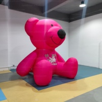 Mascotte gonflable géante en forme d'ours rose pour la publicité extérieure, avec motif imprimé, pour exposition
