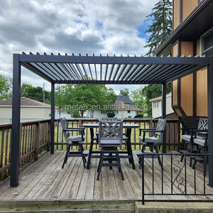 Pergola de jardin en aluminium mural 20 x 14 avec stores, pavillon extérieur, verre <span class=keywords><strong>4x3</strong></span>, toit de jardin - Product Image 3