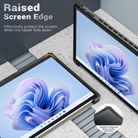 MoKo Frosted Black All-in-One Pro 9 Housse de protection robuste de qualité supérieure pour tablette Microsoft Surface Pro 9 10 11 13 pouces