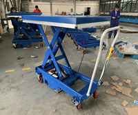 Capacité de charge 250KG Table élévatrice à ciseaux hydraulique manuelle Palette à rouleaux 1m Hauteur de levage Fonctionnement silencieux Nouveau matériau
