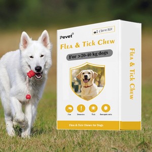 อาหารเสริมแบบเคี้ยวชนิดนุ่มสำหรับสุนัขพันธุ์ใหญ่ ป้องกันเห็บหมัด ปรับแต่งได้ตามความต้องการของผู้ผลิต (OEM) ขนาด 2040 กก. ป้องกันได้นาน 12 สัปดาห์ ดูดซึมเร็ว เสริมภูมิคุ้มกัน - Product Image 1