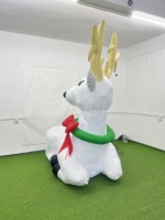 Décoration de cerf gonflable lumineuse de Noël, cerf blanc gonflable pour la décoration extérieure de la pelouse, idéal pour les fêtes