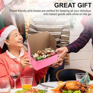 Scatole Rosa per Pasticceria per Cupcake, Dessert, Biscotti, Caramelle - Confezioni Ideali per Pasticcerie e Dolci Fatti in Casa, e Regali - Product Image 3
