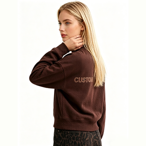 <span class=keywords><strong>Sweat</strong></span>-shirt ample à col montant pour femme 2026 – Pull court oversize à manches longues pour adolescentes – Tendance hiver - Product Image 3