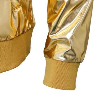 Chaqueta Bomber Varsity Metálica Brillante <span class=keywords><strong>para</strong></span> <span class=keywords><strong>Hombre</strong></span>, Estilo Club Nocturno, con Cierre, <span class=keywords><strong>Traje</strong></span> <span class=keywords><strong>de</strong></span> Disfraz - Product Image 3