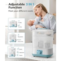 Stérilisateur à vapeur électrique 220V 600W avec séchage 2-en-1, armoire de séchage monobloc en plastique pour biberons et articles de bébé