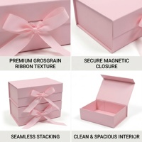 Stock Box Custom ized Logo Falt schachtel Magnet verschluss Pink Paper Geschenk box Verpackung Großhandel