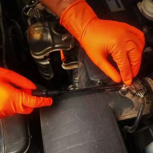 Gants de sécurité robustes en nitrile pur 6-8 mil, texture diamant, personnalisables avec logo, pour mécaniciens, protection chimique, directement de l'usine - Product Image 5