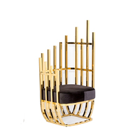Canapé de mariage en acier inoxydable doré, design luxueux et nouveau, pour la mariée et le marié