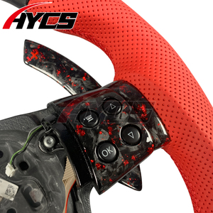 Volant sport personnalisé en cuir rouge, fibre de carbone forgée, LED RPM pour Volkswagen vw Mk5 <span class=keywords><strong>Golf</strong></span> <span class=keywords><strong>GTI</strong></span> <span class=keywords><strong>DSG</strong></span> <span class=keywords><strong>Golf</strong></span> V 5 <span class=keywords><strong>6</strong></span> 7 - Product Image 2