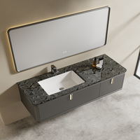 Meuble de salle de bain mural en MDF de style moderne, panneau peint, armoire avec miroir intelligent, fonction étanche, adapté aux maisons