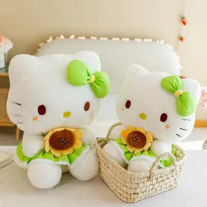 Cuddle Sunflower & Skirt Hello KT Cat Kitty muñecos de peluche lindo Anime personaje de dibujos animados juguetes suaves niñas regalos