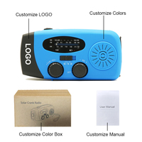 Radio portable pour la maison avec manivelle et fonction solaire pour la lecture d'urgence, les prévisions météorologiques et la lampe de poche, outil de survie 2000mAh