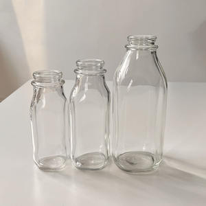 Bouteille en verre de lait carrée française créative de 12oz 16oz 32oz pour boisson de café de jus de pression à froid avec bouchon inviolable - Product Image 2