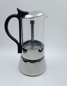 Cafetière italienne personnalisée commerciale 4/6 tasses expresso en verre, <span class=keywords><strong>filtre</strong></span> en acier inoxydable moka pot - Product Image 3