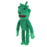 Poupée en peluche monstre vert moelleux fabriquée en usine, design personnalisé, poupées monstres douces, poupée en peluche monstre de dessin animé