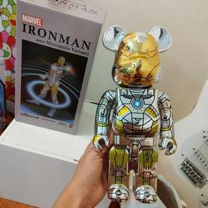 Figur seni Bearbrick dapat disesuaikan mainan aksi beruang 400% 28cm mainan vinil dalam kotak 1000% Aksesori Bearbrick 70cm figur kotak - Product Image 6