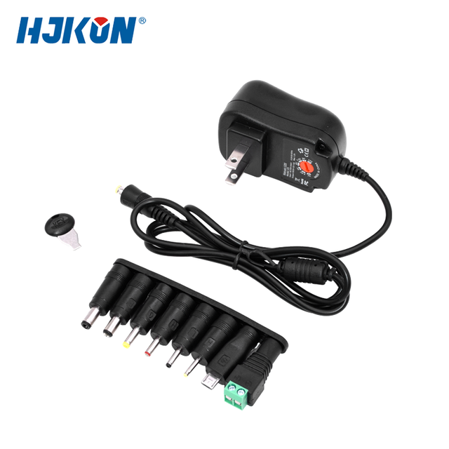 US Plug Adjustable Voltage Power Adapter 12W-48W Multi DC Tips AC DC Adaptor Universal Power Supply for Home Appliances