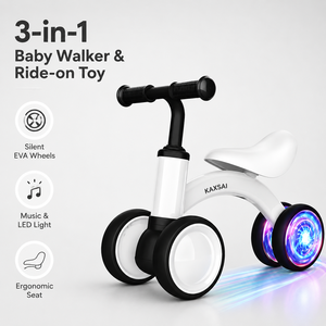 Patinete de <span class=keywords><strong>Equilibrio</strong></span> Profesional de 4 Ruedas para Niños, Silencioso, de EVA, Andador para Bebés, <span class=keywords><strong>Bicicleta</strong></span> de Entrenamiento Antivuelco, Coche Montable para Niños Pequeños, Regalo - Product Image 5