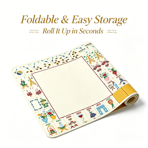 <b>Foldable</b> Washable Luxury 31.5 Inch Square Mahjong Mat Rubber <b>Game</b> <b>Table</b> Cover for 4 Players Home Party - Product Image 3