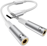 Adaptateur de partage audio USB-C vers double prise jack 3,5 mm femelle pour le partage de musique