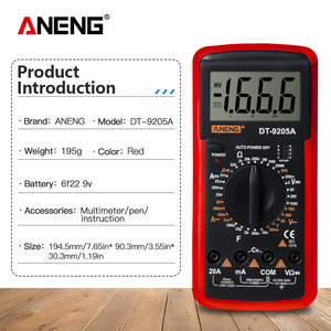 ANENG DT9205A Transistor Tester Electrical NCV Test <b>Meter</b> Profesional Analog <b>Auto</b> Range Multimetro - Product Image 5