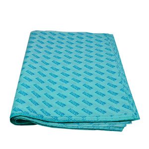 Papier d'emballage en papier de soie de style coréen, motif léopard, logo Aqua Blue - Product Image 1