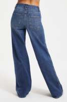 Pantalones vaqueros de pierna ancha de tiro alto personalizados para mujer, pantalones vaqueros rectos holgados de longitud completa con entrepierna de 30 pulgadas, pantalones vaqueros de pierna ancha holgados para mujer