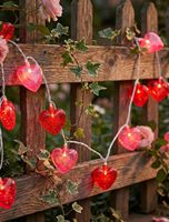 Guirlande lumineuse en forme de cœur 8,5 pieds IP65 LED, rideau lumineux pour la Saint-Valentin, décorations rose et rouge, contrôle tactile, étanche, prise moderne