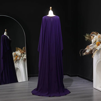 Robes de soirée élégantes Lsz053 avec cape, robes de bal perlées, robes de soirée de luxe en mousseline de soie à col en V, Jancember