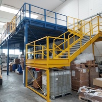 Étagère de mezzanine automatique pour entrepôt, empilable (lourde ou légère), en acier, avec revêtement en poudre pour protection contre la corrosion