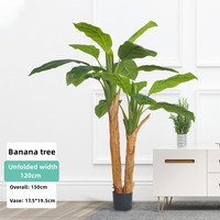 Planta Artificial de Alta Calidad, Hoja de Plátano en Maceta, Sansevieria Artificial, Plátano de Viajero de Plástico para Decoración del Hogar