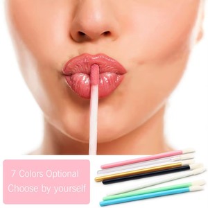 50pcs Disposable Lip Brush Plastic Handle Colorful Lip Gloss Lip Liner Makeup Applicator - Product Image 3