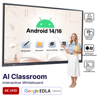 Tableau blanc interactif intelligent à écran plat multi-points tactile 55 65 75 85 86 98 110 pouces pour l'éducation