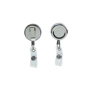 Bescom 2024 baja tahan karat 32MM gantungan kunci Putar mobil dapat ditarik kuat produsen terbaik Cina pemegang kartu gulungan lencana Id berat - Product Image 1