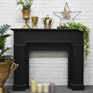 Luckywind Vente chaude Décoration d'intérieur imitation antique <span class=keywords><strong>Cheminée</strong></span> décorative noire en <span class=keywords><strong>bois</strong></span> <span class=keywords><strong>de</strong></span> sapin moderne <span class=keywords><strong>Étagère</strong></span> <span class=keywords><strong>de</strong></span> <span class=keywords><strong>cheminée</strong></span> 100x20.5x81cm - Product Image 2