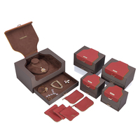 Boîte à bijoux de luxe carrée en bois avec tiroir, logo personnalisé, écologique, faite à la main, durable, organisateur de rangement pour colliers et bagues
