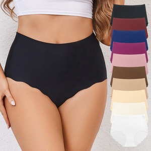 Braguitas sin costuras de cintura alta para mujer al por mayor, con borde festoneado, control de abdomen, bragas invisibles, tallas grandes, ropa interior para mujer OEM ODM - Product Image 1