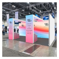 Stand de Exhibición Modular con Marco de Aluminio Rectangular, Retroiluminación LED de Alto Brillo, Personalizable y Portátil para Ferias Comerciales