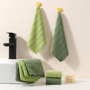 ผ้าเช็ดจานกำมะหยี่ไม้ไผ่สองด้าน สีพื้น สำหรับทำความสะอาดหม้อในครัว - Product Image 2