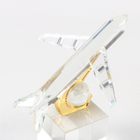 Décoration de maison de luxe ornements de bureau avion en cristal objets décoratifs en métal et en cristal bibelots pour la décoration de chambre de luxe