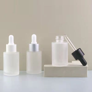 Hotsale platte schouder 30ml 40ml 50ml transparante serum glazen fles met druppelaar en gepersonaliseerd logo - Product Image 6