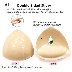 Coussinets <span class=keywords><strong>de</strong></span> soutien-gorge triangulaires invisibles en silicone adhésif double face, lavables, réutilisables, respectueux <span class=keywords><strong>de</strong></span> la peau, sans couture, pour augmenter la taille <span class=keywords><strong>de</strong></span> la poitrine - Product Image 2