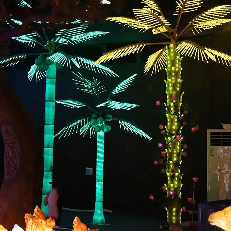 IP65 Waterproof Square Garden LED Decorative Lighting Palm Coconut Pineapple Tree Light