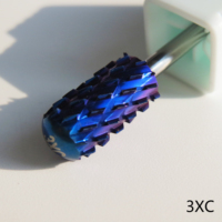 Fraise à ongles professionnelle en tungstène, grande taille, tête lisse et ronde, sécurité 3XC 4XC 5XC, cône de ponçage arc-en-ciel pour le retrait du gel