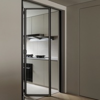 Porte pliante haut de gamme en aluminium, double vitrage trempé, hermétique, écoénergétique, sur mesure pour maison neuve et espace ouvert